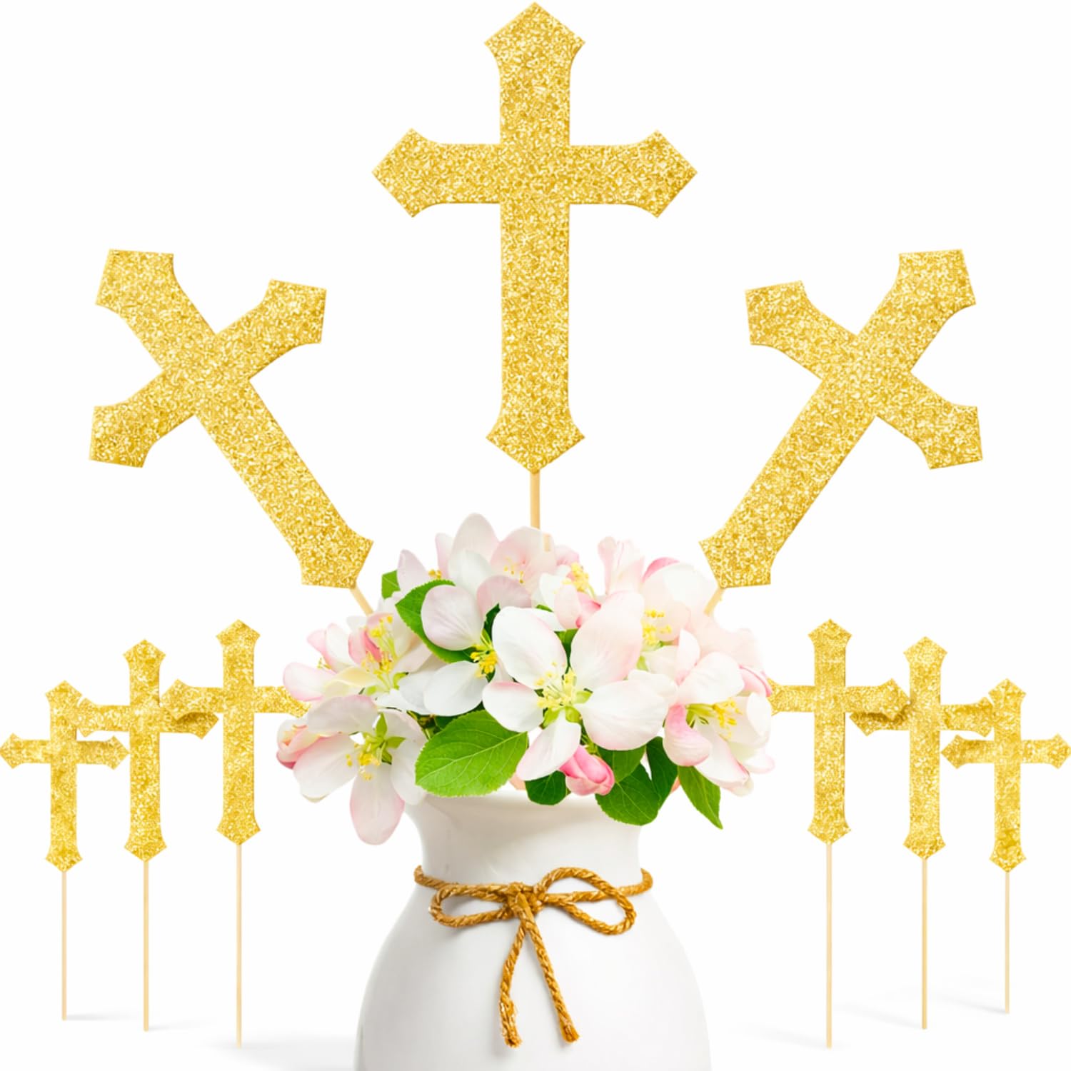 Amazon.com: ALISSAR 10 Pack Double Sided Glitter Cross Centerpiece
